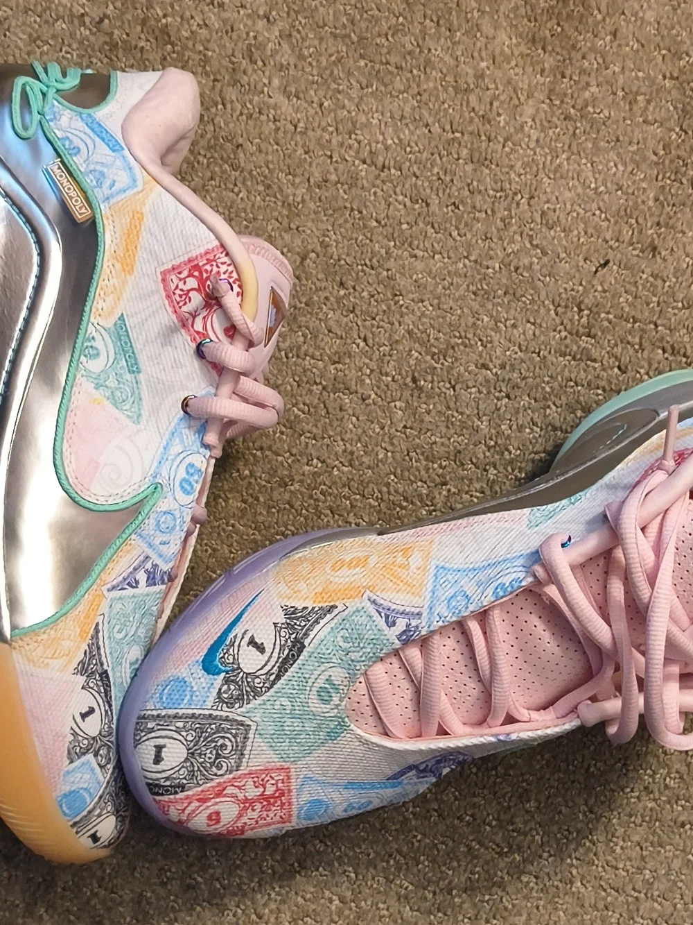Men's Athletic Sneakers in Pink Multicolor Pattern